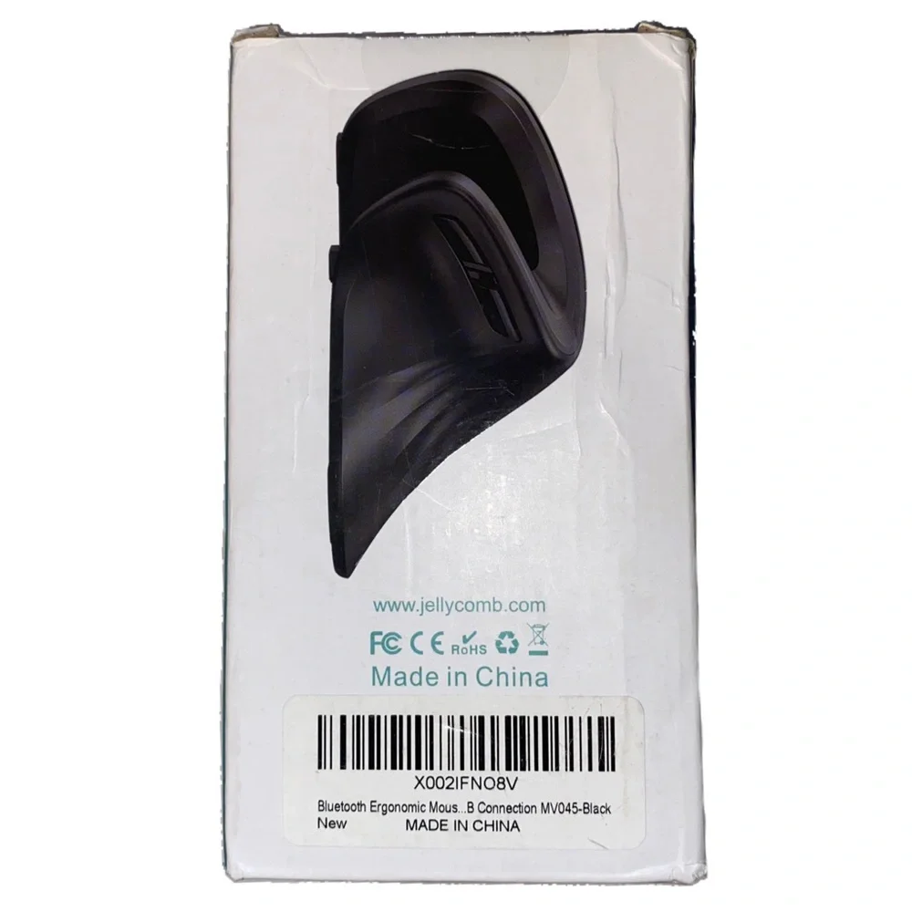 Jelly Comb 2.4G USB Bluetooth Ergonomic Optical Vertical Mouse Model MV045,Black